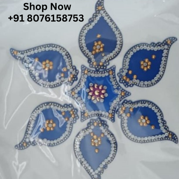 Reusable Acrylic Kundan Rangoli Set – Perfect for Home and Office Packed by ShimmerMix.com - Image 2