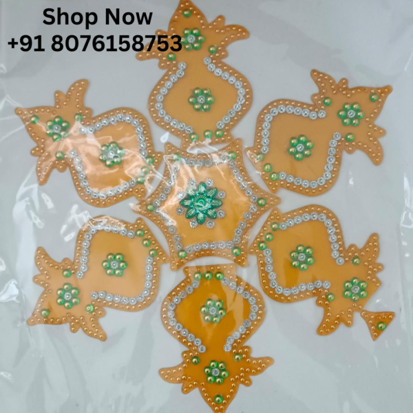 Reusable Acrylic Kundan Rangoli Set – Perfect for Home and Office Packed by ShimmerMix.com - Image 19