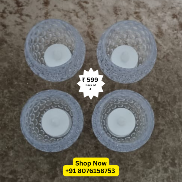 LED Tea Light Candle Holder Set of 4  Packed by ShimmerMix.com - Image 3