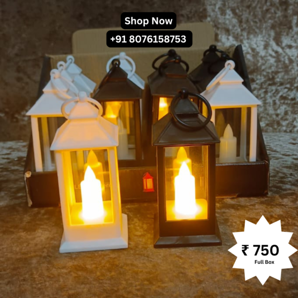 Black & White Flame Light Lamps – Set of 12 for Festive Home Décor, Indoor/Outdoor Tabletop & Hanging Decoration – Packed by ShimmerMix.com