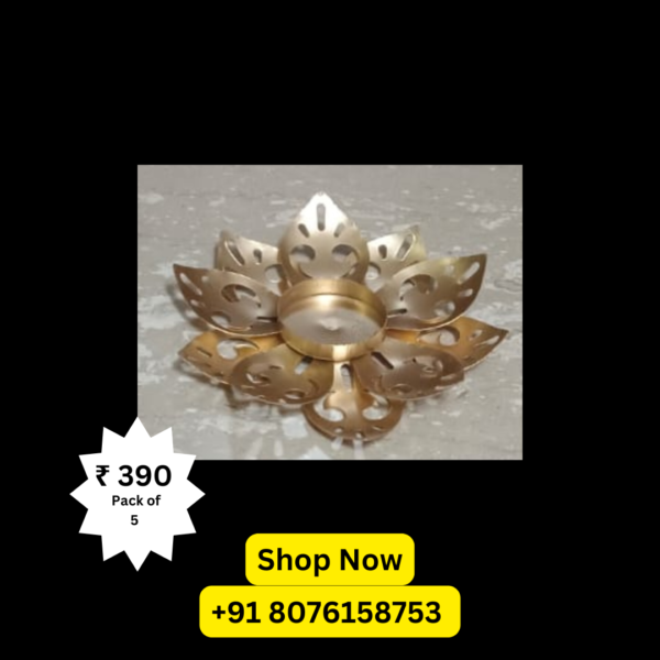 Lotus Tea Light Candle Holder (Pack of 5) - Packed by ShimmerMix.com - Image 2