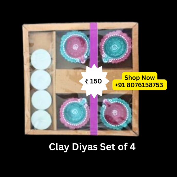 Handpainted Clay Mix Color Diyas for Elegant Home Decor – Packed by ShimmerMix.com