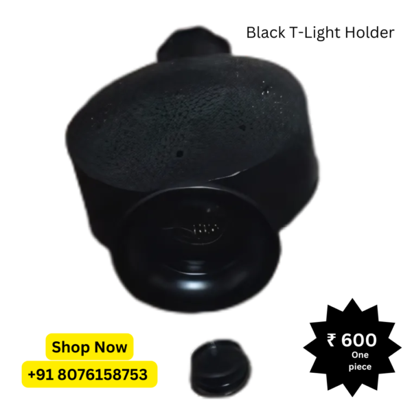 Black T-Light Holder – Sleek and Stylish packed by Shimmermix - Image 2