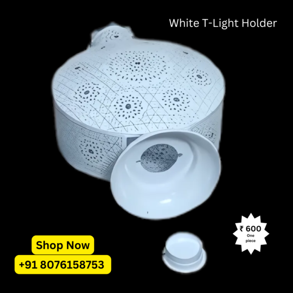 White T-Light Holder – Pure Elegance for Your Home packed by Shimmermix - Image 2