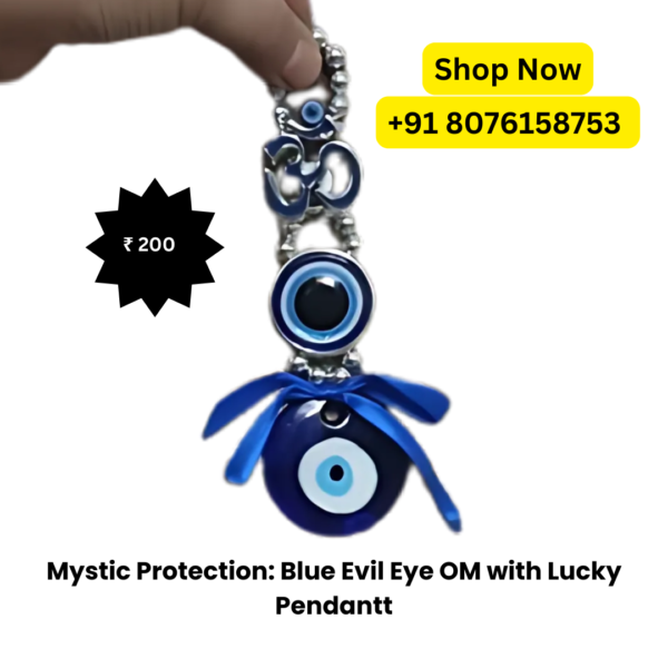 Blue Evil Eye Nazar Battu Hanging – Traditional Protection and Elegant Home Decor packed by Shimmermix