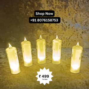 Flameless & Smokeless Crystal Dripping Design LED Tea Light Candles – 12 Pcs Set Packed by ShimmerMix...