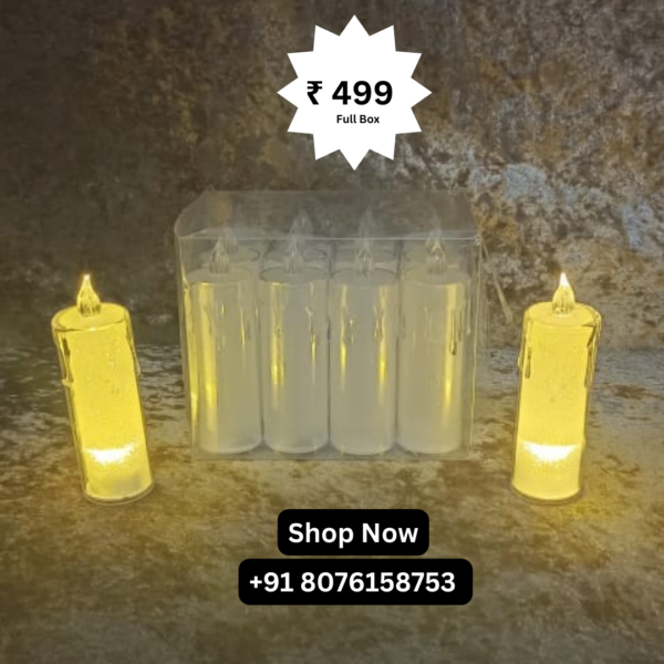 Flameless & Smokeless Crystal Dripping Design LED Tea Light Candles – 12 Pcs Set Packed by ShimmerMix - Image 2