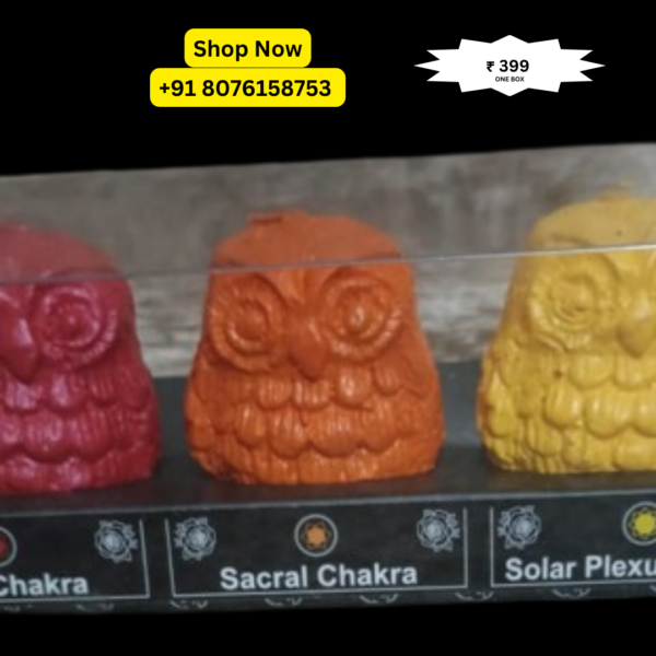 Owl Shape 7 Chakra Scented Candle Set – Aromatherapy & Home Decor Packed by Shimmermix - Image 3