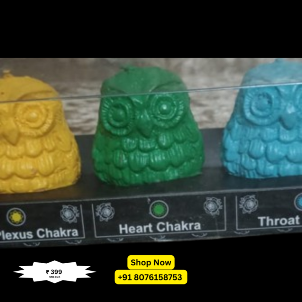 Owl Shape 7 Chakra Scented Candle Set – Aromatherapy & Home Decor Packed by Shimmermix - Image 5