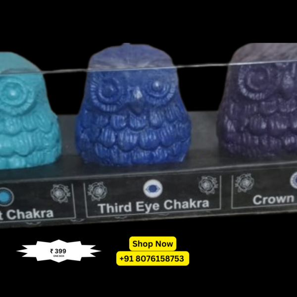 Owl Shape 7 Chakra Scented Candle Set – Aromatherapy & Home Decor Packed by Shimmermix - Image 6