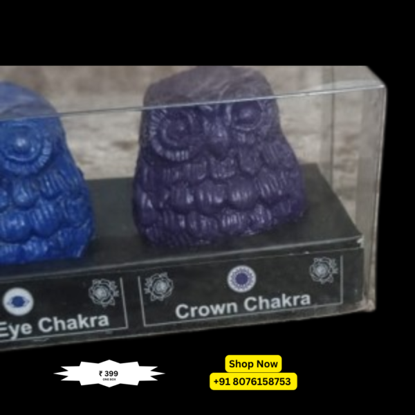 Owl Shape 7 Chakra Scented Candle Set – Aromatherapy & Home Decor Packed by Shimmermix - Image 8